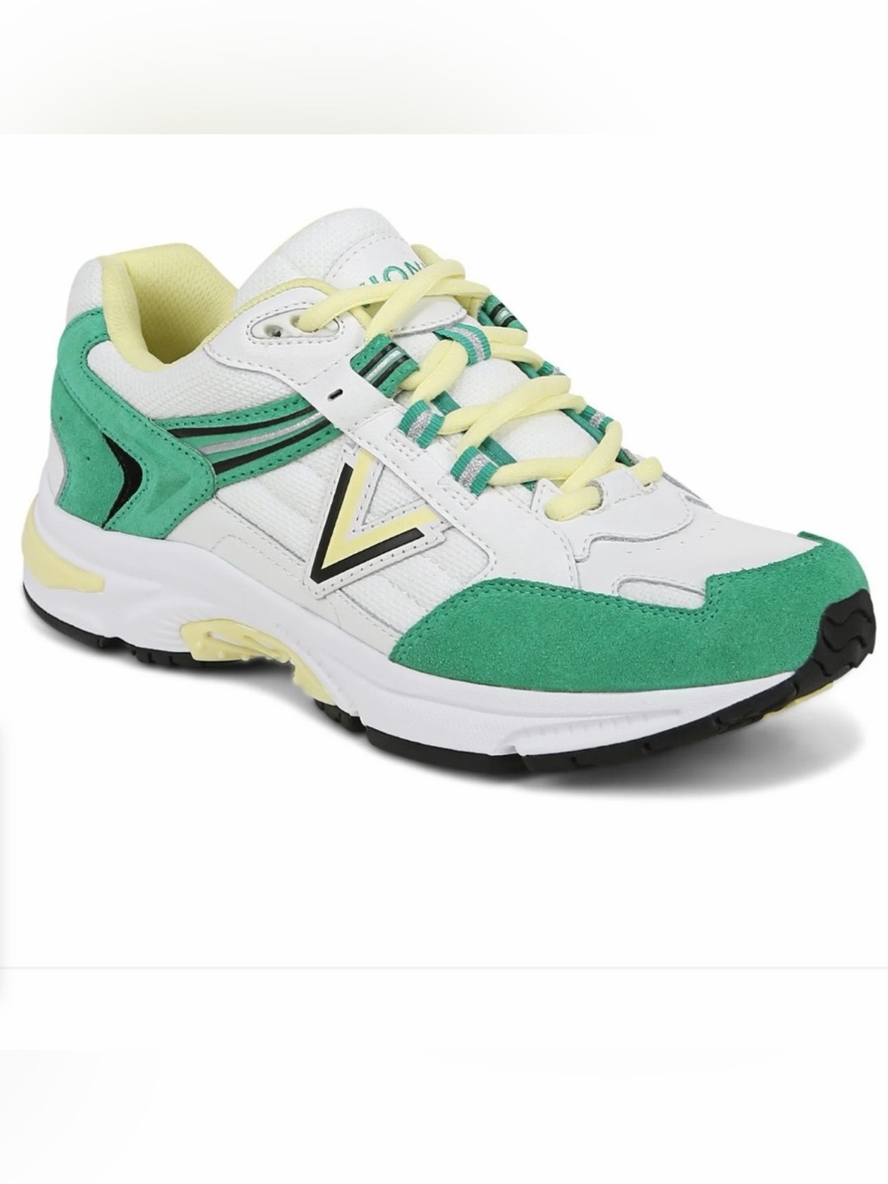 Vionic 23 Walk 2.0 White, Green, & Yellow Athletic Walking Shoes Women’s 9M